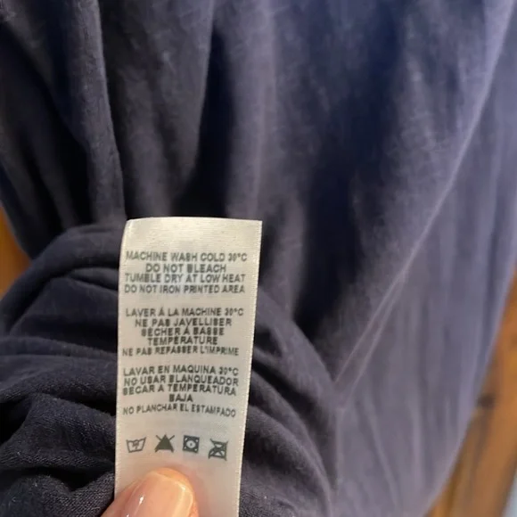 Sundry Navy Cotton Maxi Dress with Striping, Medium, EXCELLENT PLUS - Picture 9 of 9